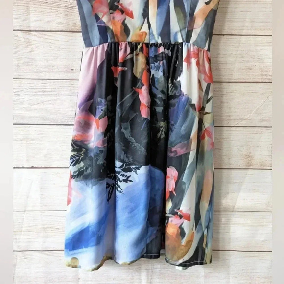 Corey Lynn Calter Size 0 Knee Length Spaghetti Strap Dress Daybreak Floral Lined - Picture 11 of 12